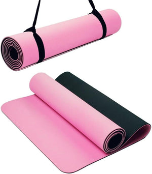 Yoga Mat, 1/4" Thick w/Nylon Strap for Men and Women, Eco Friendly Fitness Exercise Mat, Non Slip Exercise Mat for Yoga, Pilates, Stretching, Floor and Fitness Workouts, Workout Mats for Home
