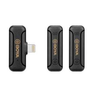 Boya 2.4GHZ Dual-Channel Wireless Microphone System Compatible with iOS Devices BY-WM3T2-D2, USB