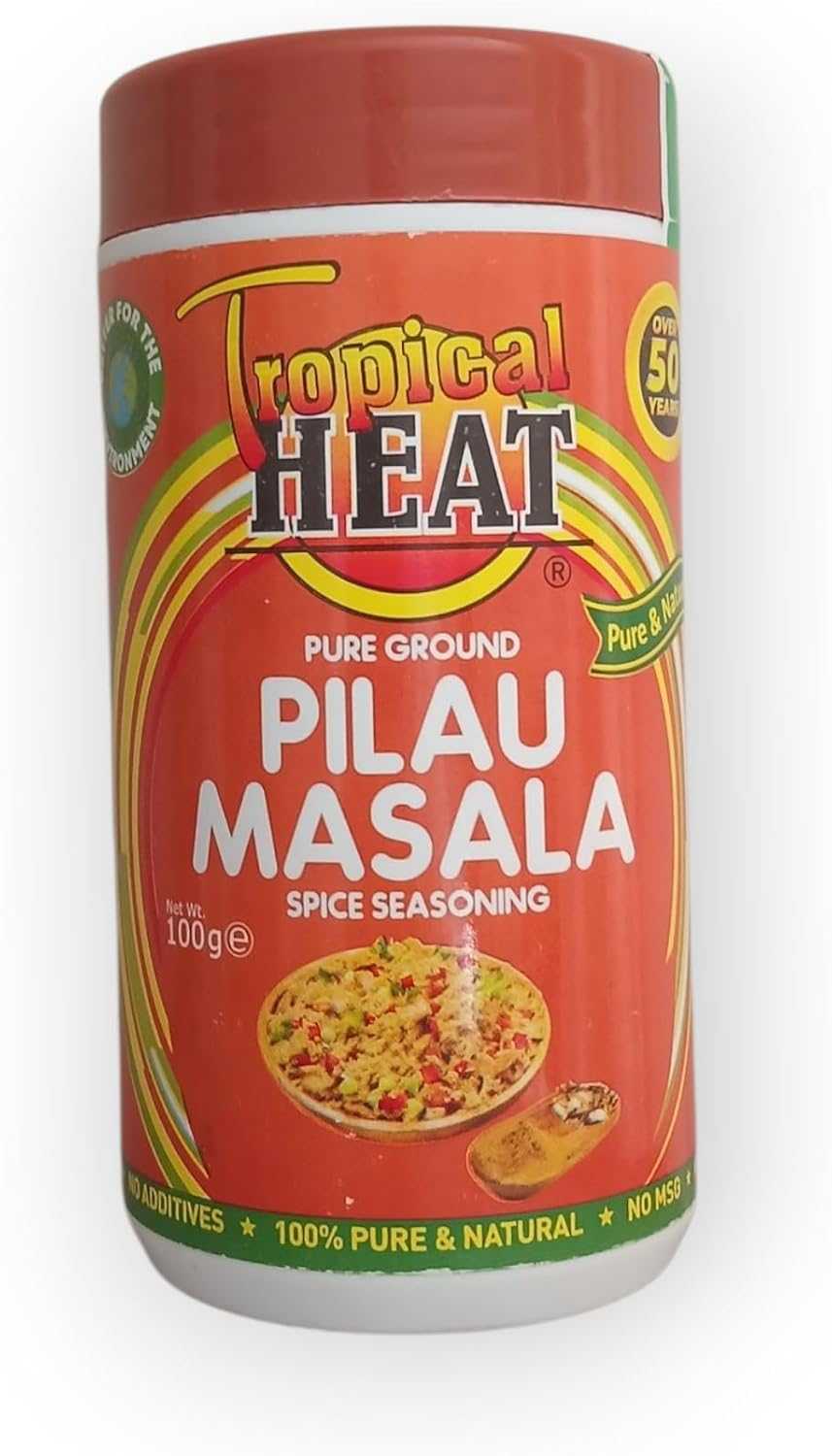 Tropical Heat Pilau Masala spice seasoning jar, pure ground, 100g