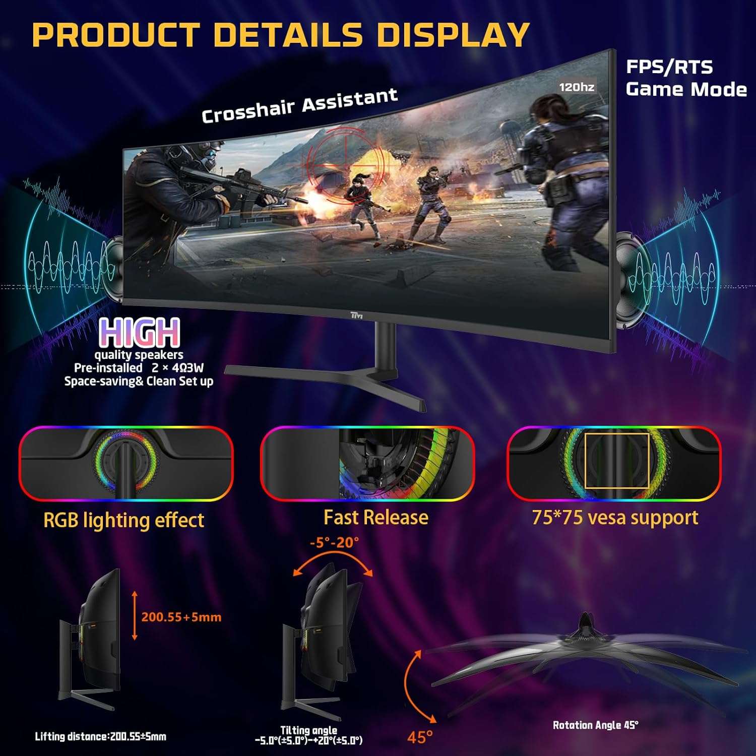 49″ Twisted Minds  Ultra-Wide Curved Gaming Monitor