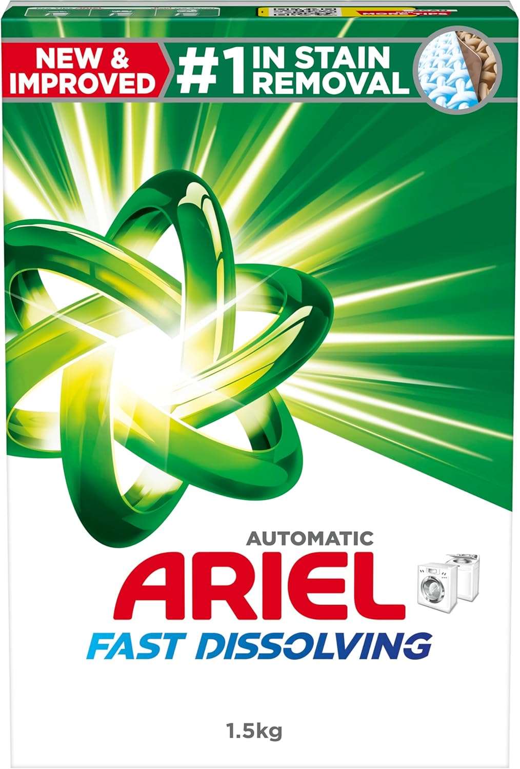 Ariel green /Fast Dissolving Laundry Detergent Powder, 1.5 KG