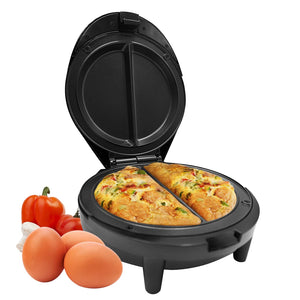Geepas GOM36535UK - 1000W Omelette Maker | Dual Electric Non-Stick Egg Cooker | Automatic Temperature Control & Power Light Multi Cooker for Omelettes, Fried Cool Touch, 2 Year Warranty