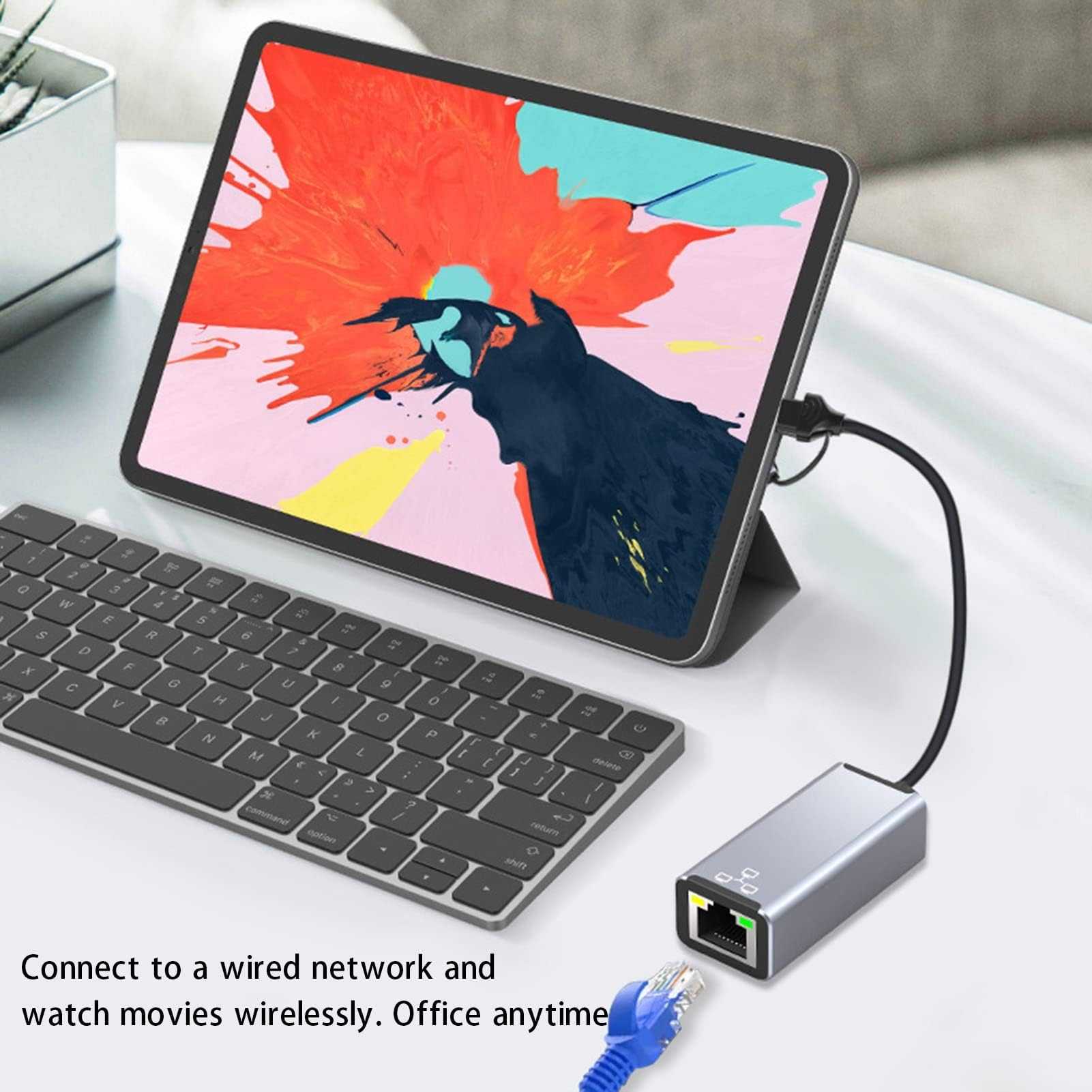 USB to Ethernet Adapter, USB C to Ethernet Adapter, Dual USB A/USB C to RJ45 Type-C 100 Gigabit Ethernet LAN Network,