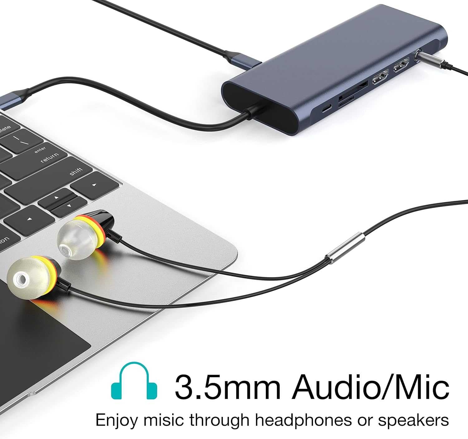 TYPE-C TO HDMI/ Docking Station Hub  4K HDMI, Ethernet, VGA,Audio, USB3.0 TF/SD