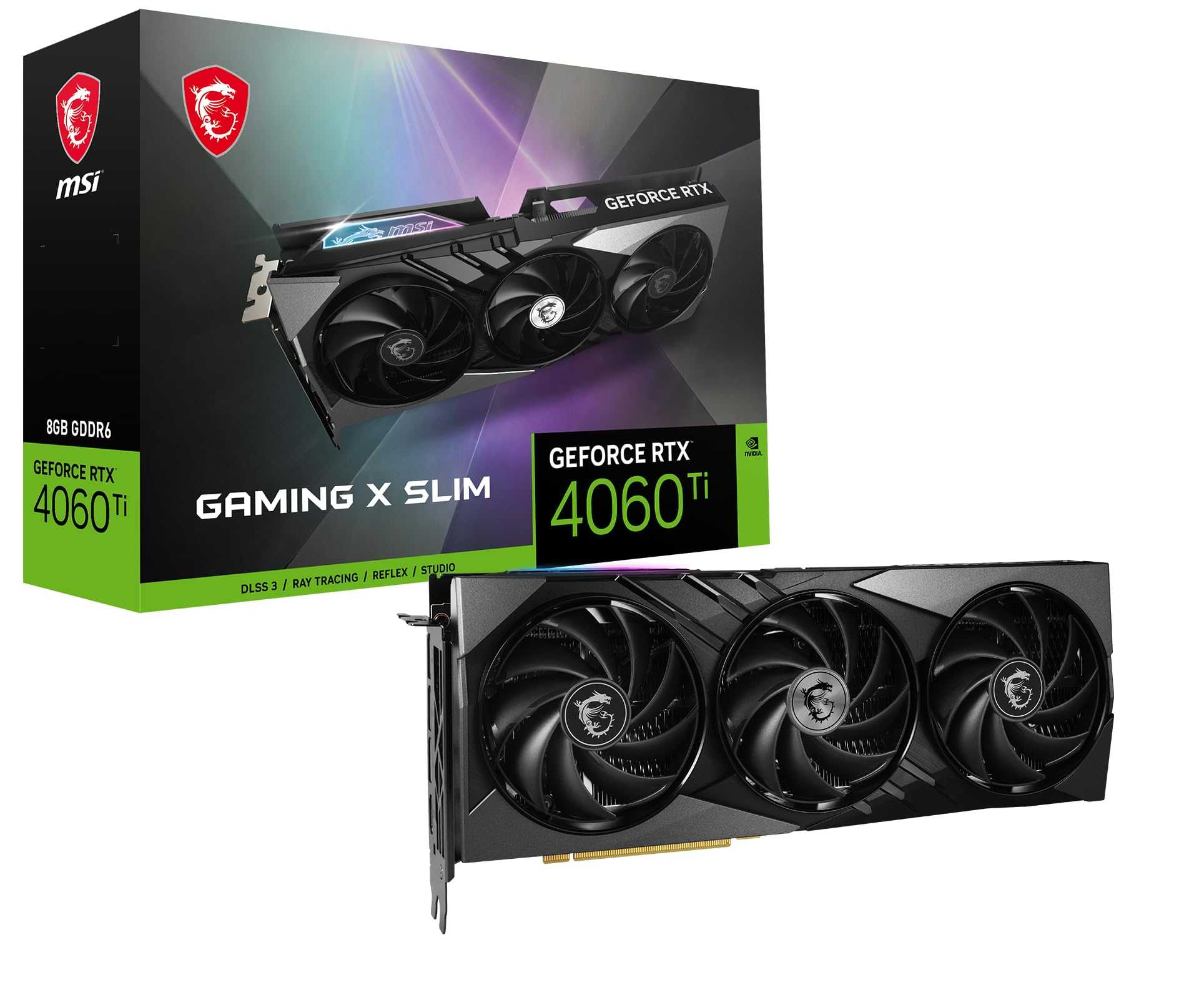 MSI GeForce RTX 4060 Ti Gaming X 8G Graphics Card - RTX 4060 Ti GPU, 8GB GDDR6 (18Gbps/128-bit), PCIe 4.0 - Twin FROZR 9 (2 x TORX Fan 5.0), RGB - HDMI 2.1, DisplayPort 1.4a
