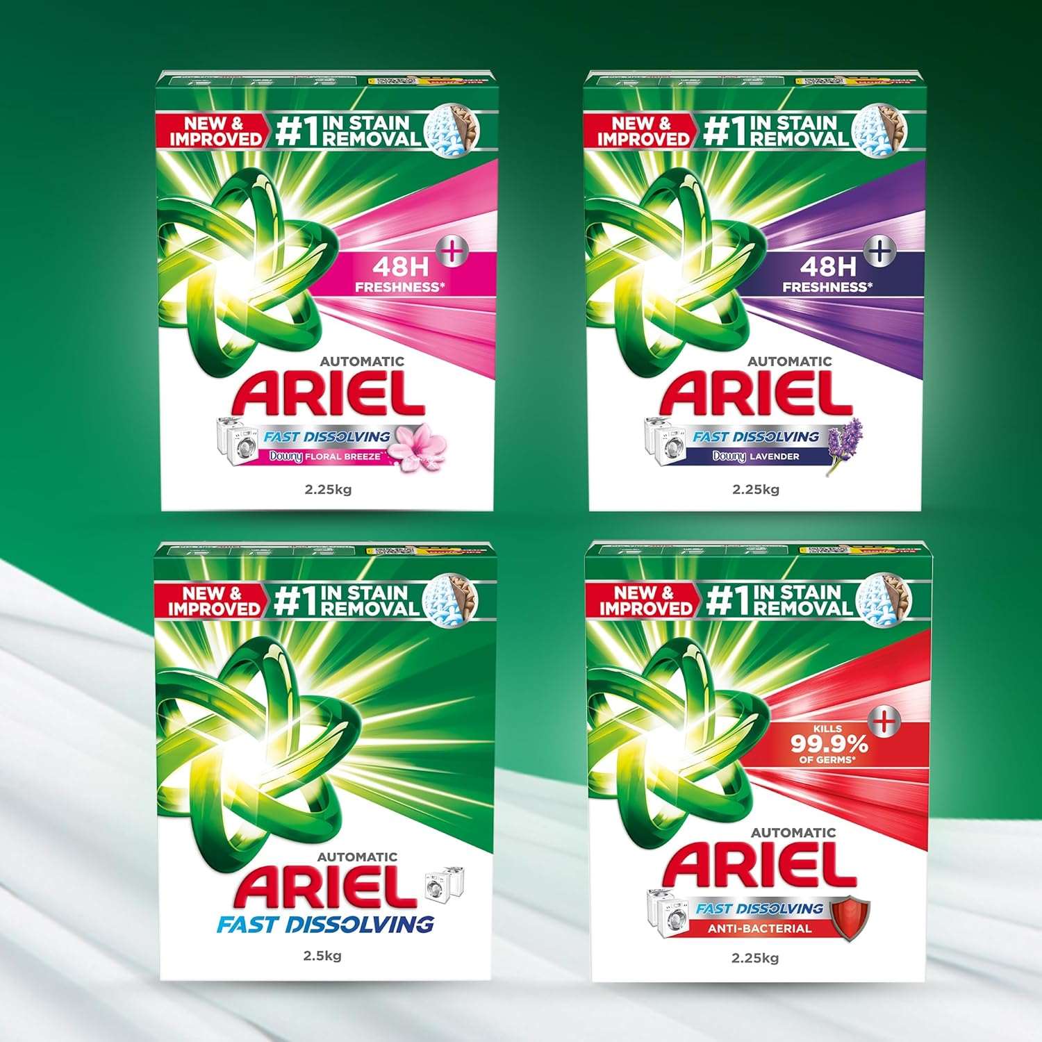 Ariel green /Fast Dissolving Laundry Detergent Powder, 1.5 KG