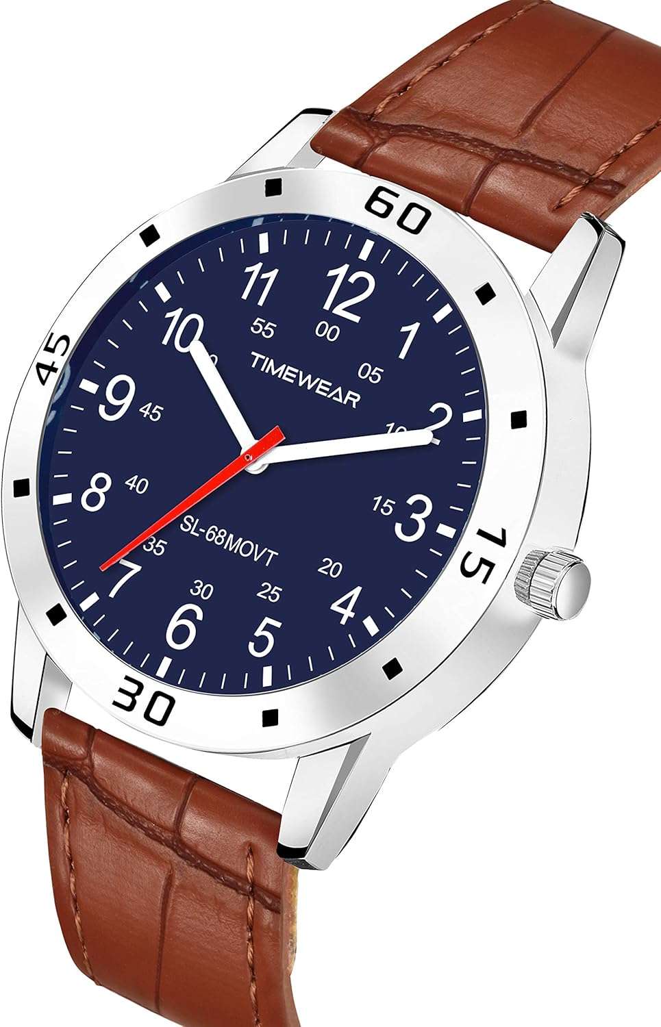 TIMEWEAR TIMEWEAR Casual Leather Strap Watch Collection Analogue Men's Watch(Blue Dial & Brown Colored Strap)-258BDTG