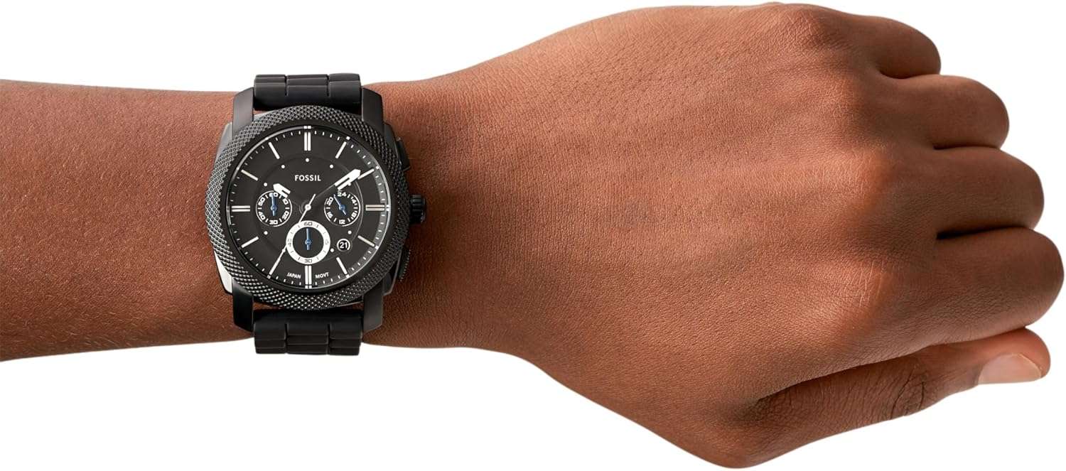 Fossil Machine Men's Watch with Stainless Steel or Leather Band, Chronograph or Analog Watch Display