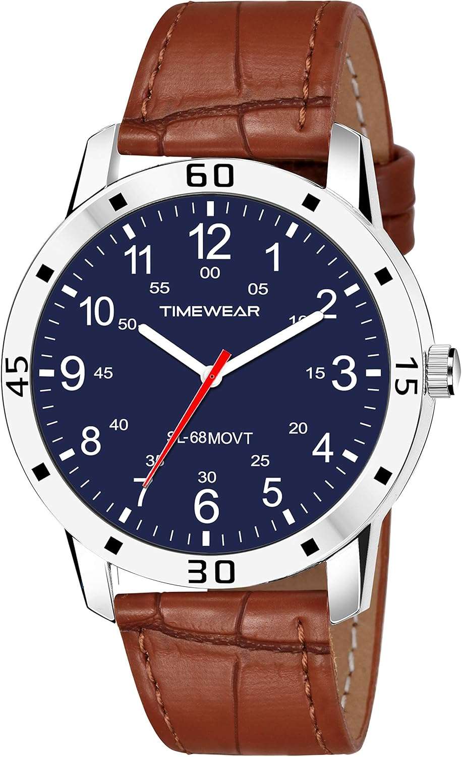 TIMEWEAR TIMEWEAR Casual Leather Strap Watch Collection Analogue Men's Watch(Blue Dial & Brown Colored Strap)-258BDTG