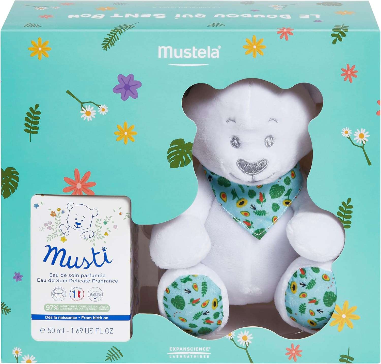 Mustela Musti Eau de Soin Parfumee - Delicate Fragrance for Boys & Girls - with Chamomile & Honey Extracts - AlcoholFree - 50ml