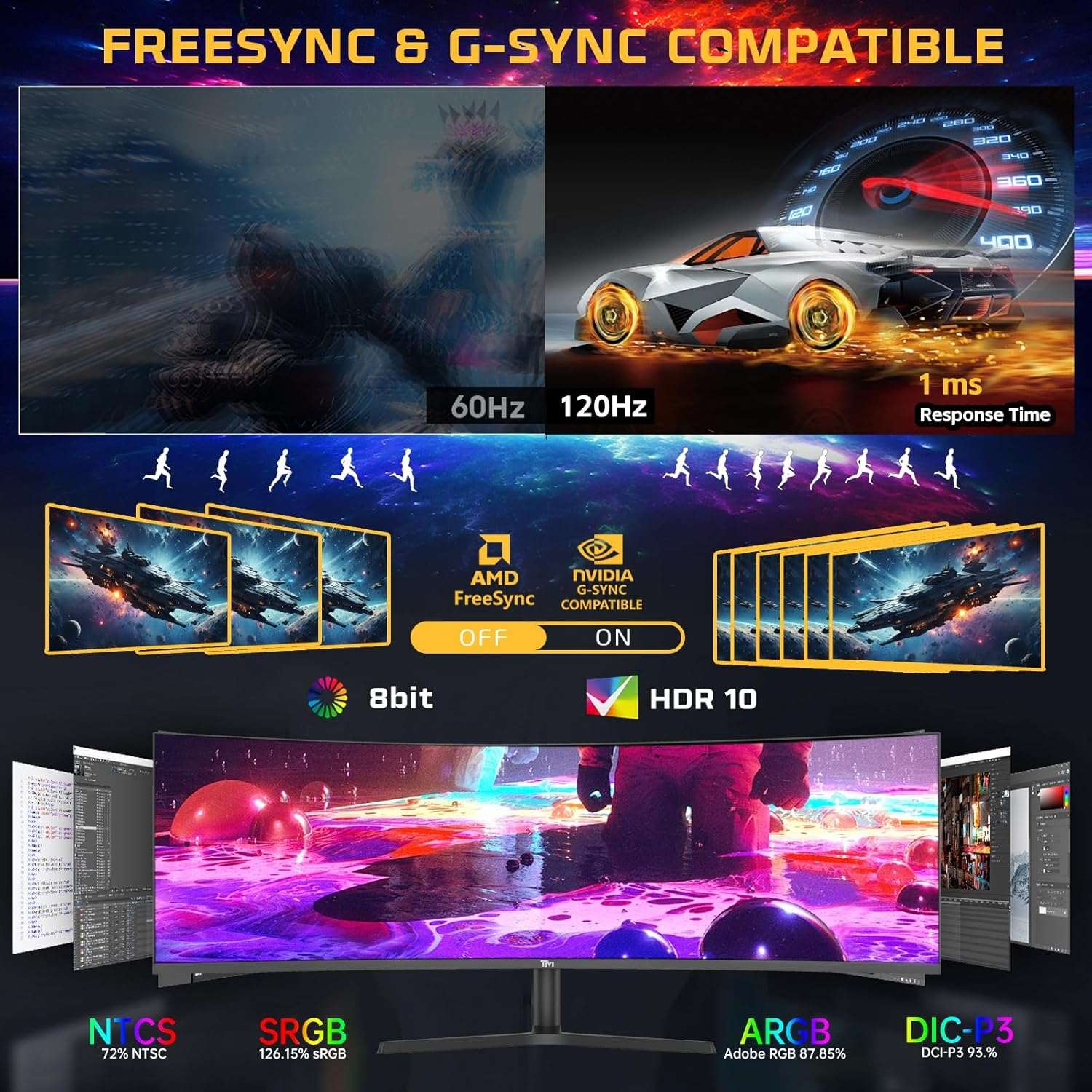 49″ Twisted Minds  Ultra-Wide Curved Gaming Monitor