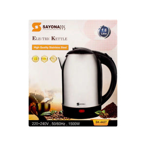 Sayona electric Kettle 1.8 L, Auto Shut Off And Boil Dry Protection, Safety Lock Lid, 360 Degree Rotational Base, Stainless Steel, Ergonomic Handle, Perfect Pour, Large Capacity 1.8 L 1500 W GK5454B