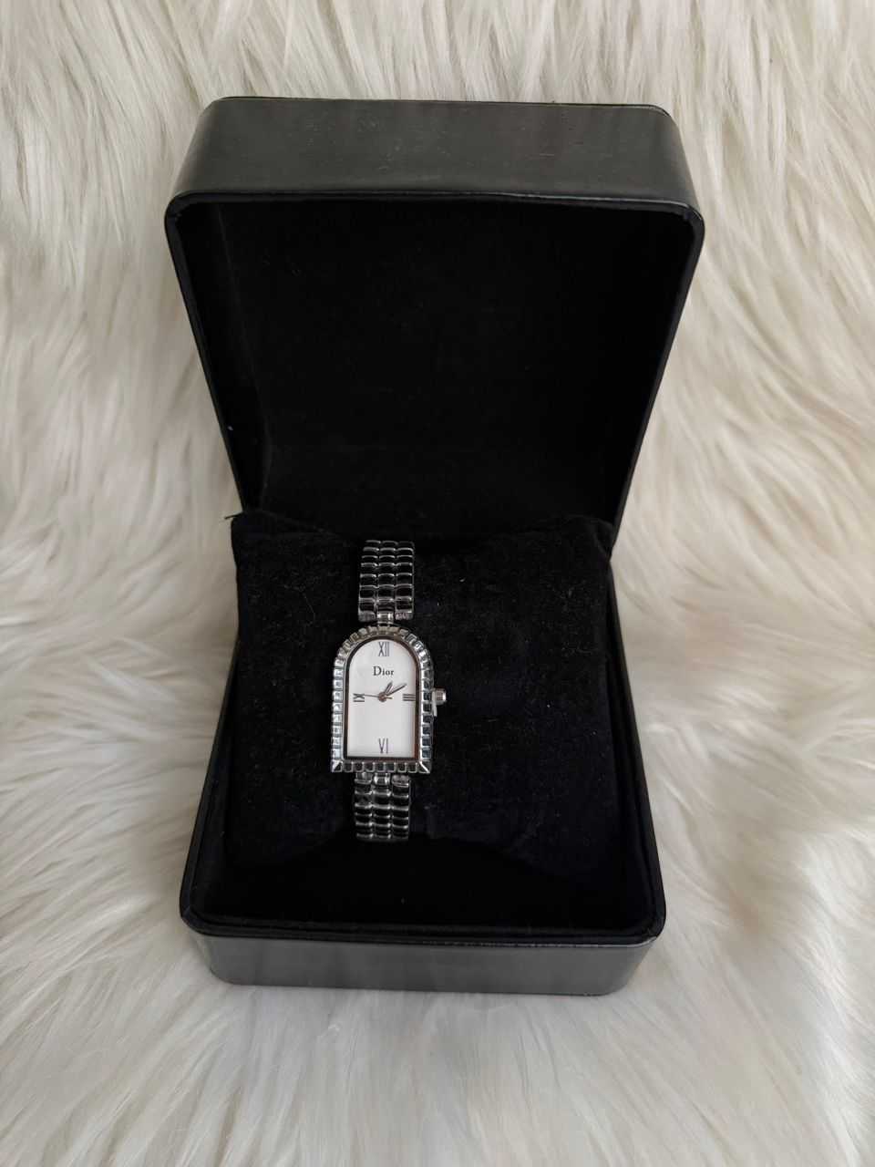 Silver Dior Rectangle Women's Watch