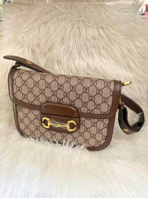 Brown Monogram Shoulder Handbag