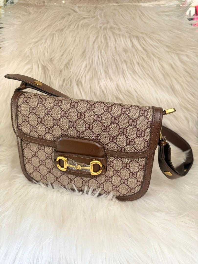 Brown Monogram Shoulder Handbag