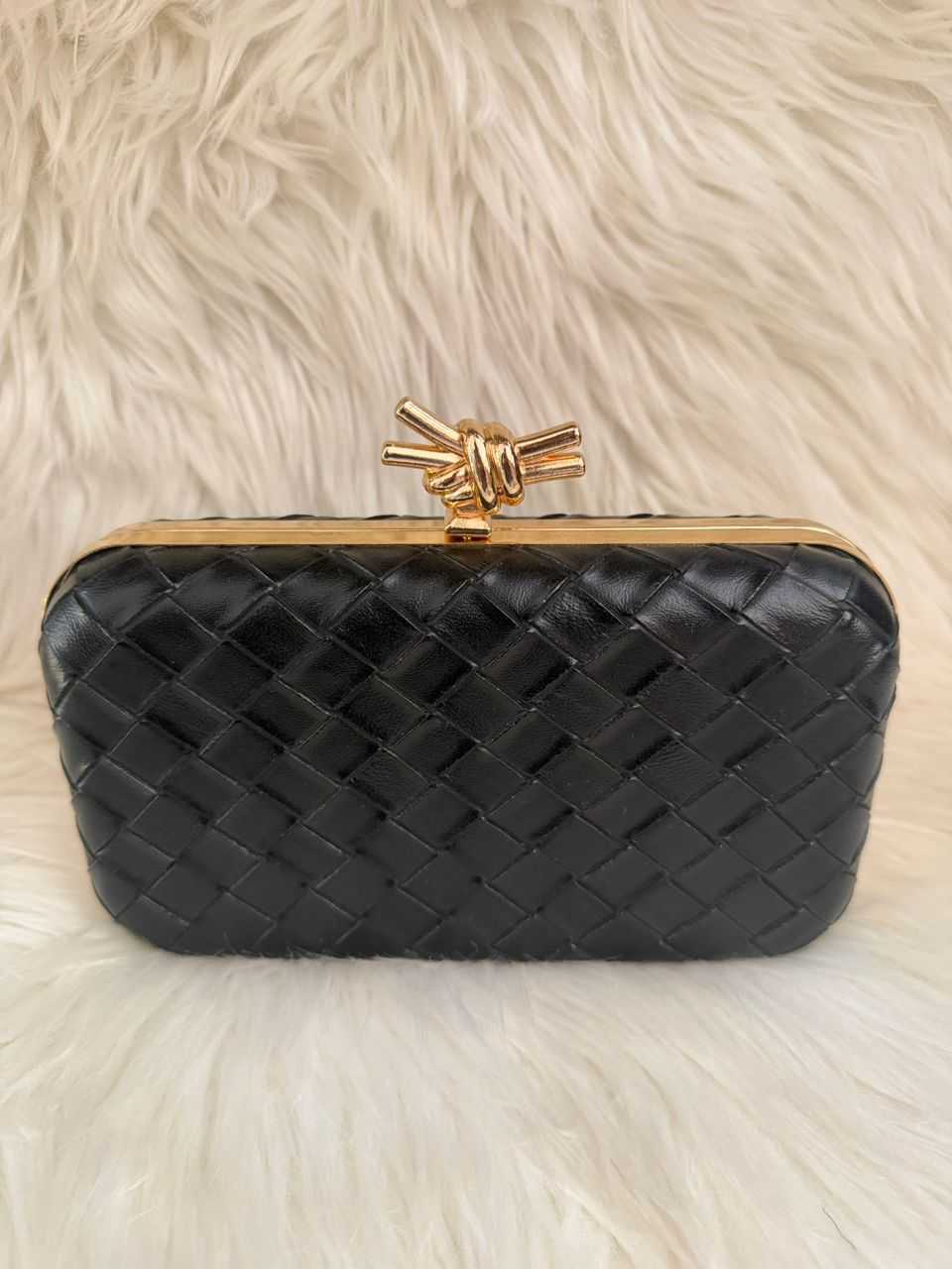 Black Quilted Clutch Handbag