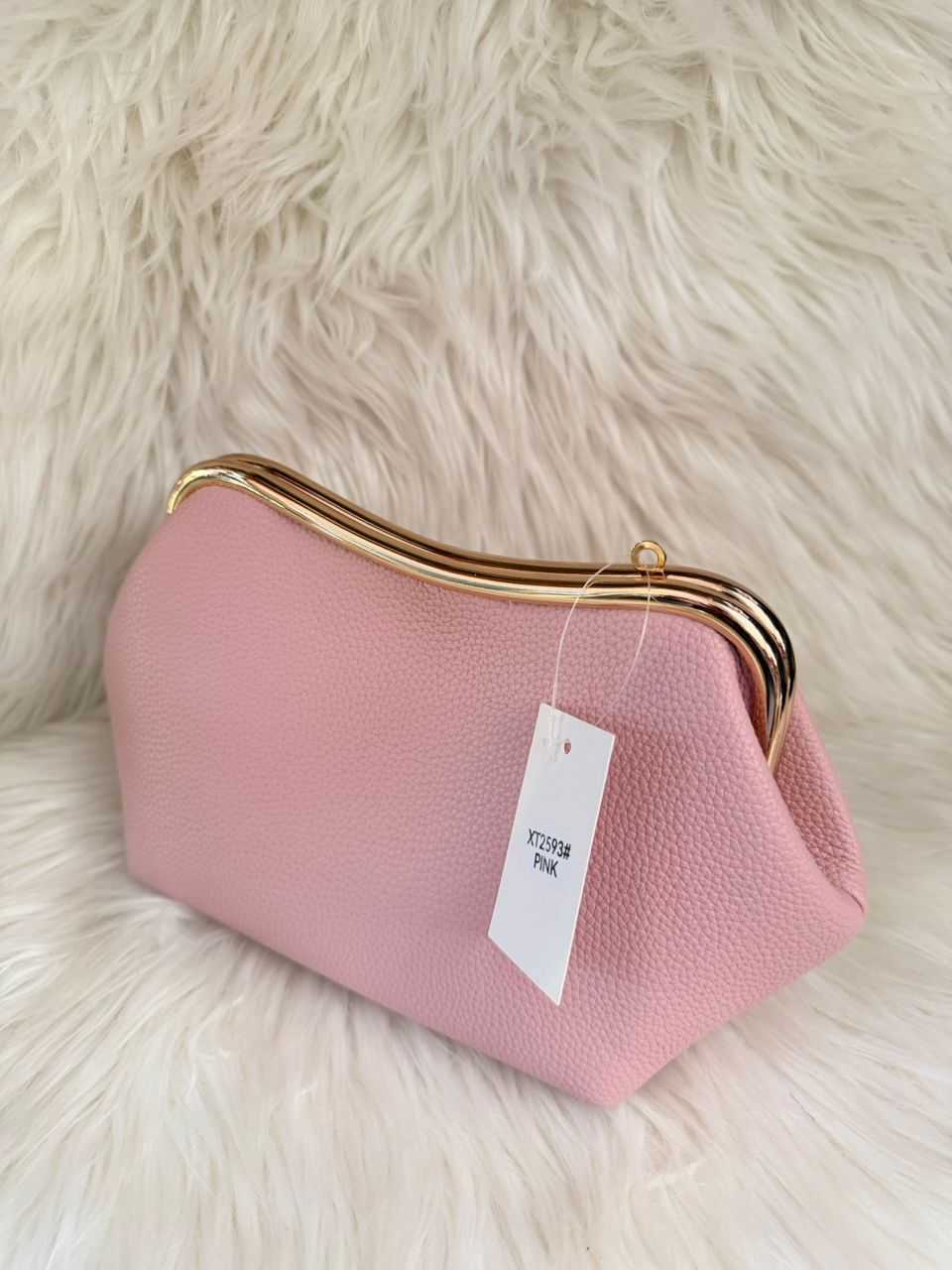 Pink Frame Clutch Handbag