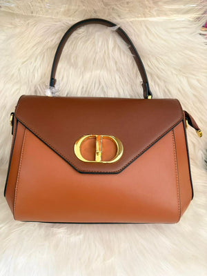 Brown Elegant Flap Satchel Bag