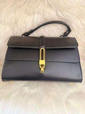 Black Structured Top Handle Satchel