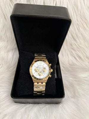 Gold-Tone Luxury Chronograph Wrist Watch