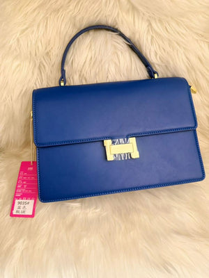 Royal Blue Structured Flap Handbag