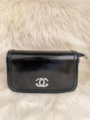Black Patent Leather Shoulder Bag
