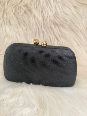 Black Textured Clutch Purse