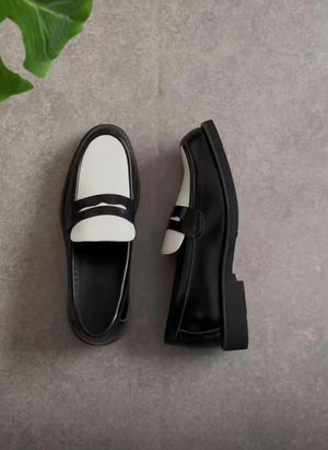 Black and White Loafers