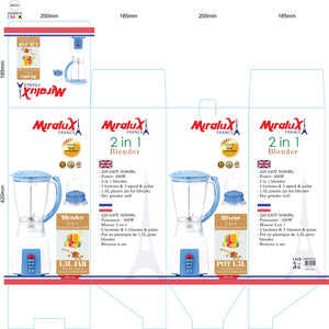 MB-198 MIRALUX BLENDER 2IN1, 1.5L