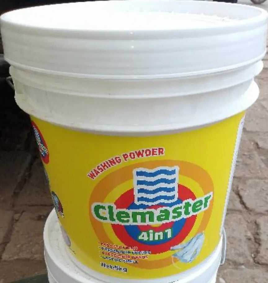 Climaset 4 in 1 washing powder tub, yellow bucket with printed blue wave logo