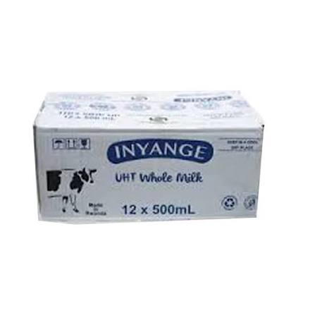 INYANGE UHT whole milk 12-pack carton box, 12 x 500 mL