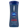 Vaseline Men extra strength body lotion bottle, blue, 10 fl oz (295 ml)