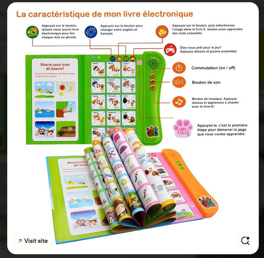 French and English electronic learning book